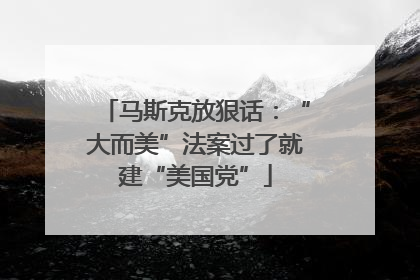 马斯克放狠话：“大而美”法案过了就建“美国党”