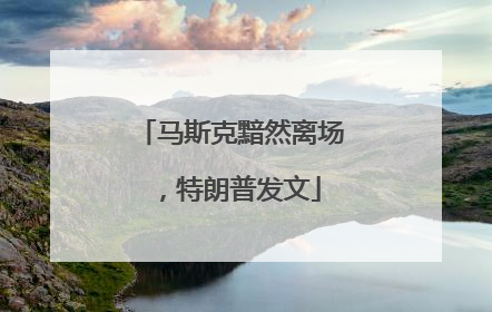 马斯克黯然离场，特朗普发文
