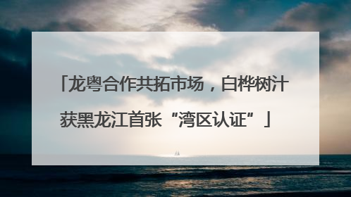龙粤合作共拓市场，白桦树汁获黑龙江首张“湾区认证”