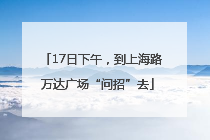 17日下午，到上海路万达广场“问招”去
