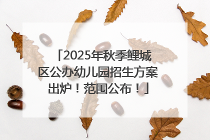 2025年秋季鲤城区公办幼儿园招生方案出炉！范围公布！
