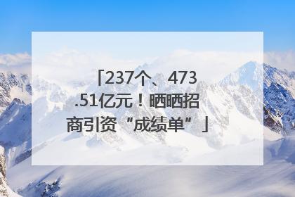237个、473.51亿元！晒晒招商引资“成绩单”