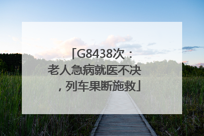 G8438次：老人急病就医不决，列车果断施救