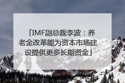 IMF副总裁李波：养老金改革能为资本市场建设提供更多长期资金