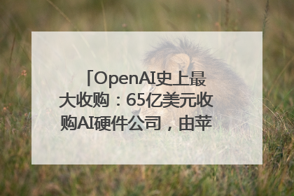 OpenAI史上最大收购：65亿美元收购AI硬件公司，由苹果前设计总监创办